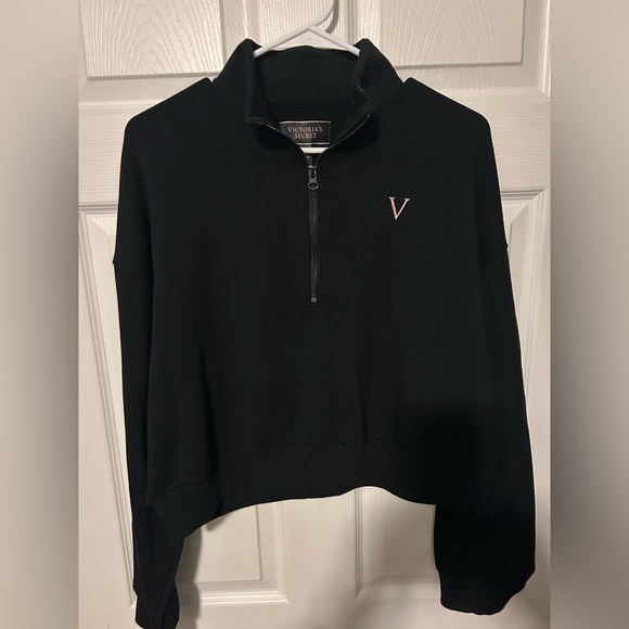 Victoria's Secret Black Quarter-Zip Sweatshirt - Picture 1 of 1